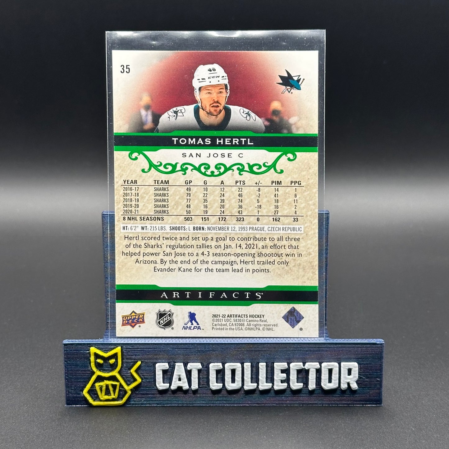 2021-22 UD Artifacts TOMAS HERTL #35 Emerald /99