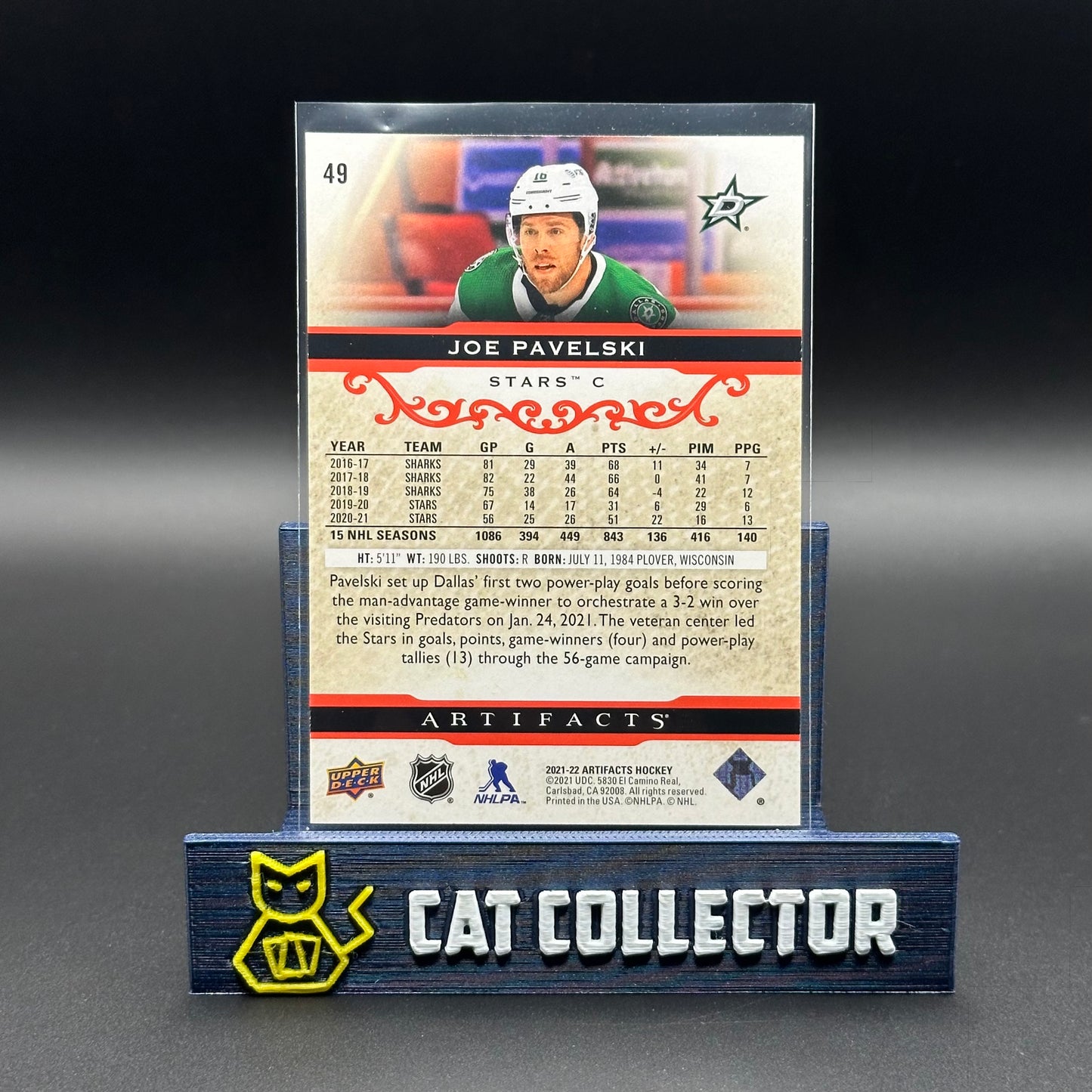 2021-22 UD Artifacts JOE PAVELSKI #49 Ruby /499