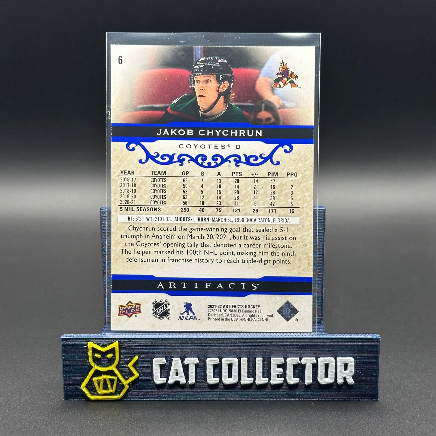 2021-22 UD Artifacts JAKOB CHYCHRUN #6 Royal Blue /199