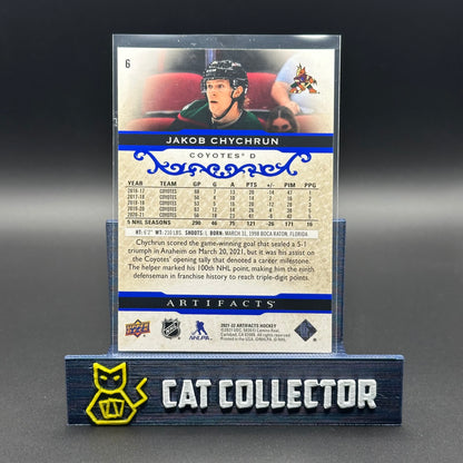 2021-22 UD Artifacts JAKOB CHYCHRUN #6 Royal Blue /199