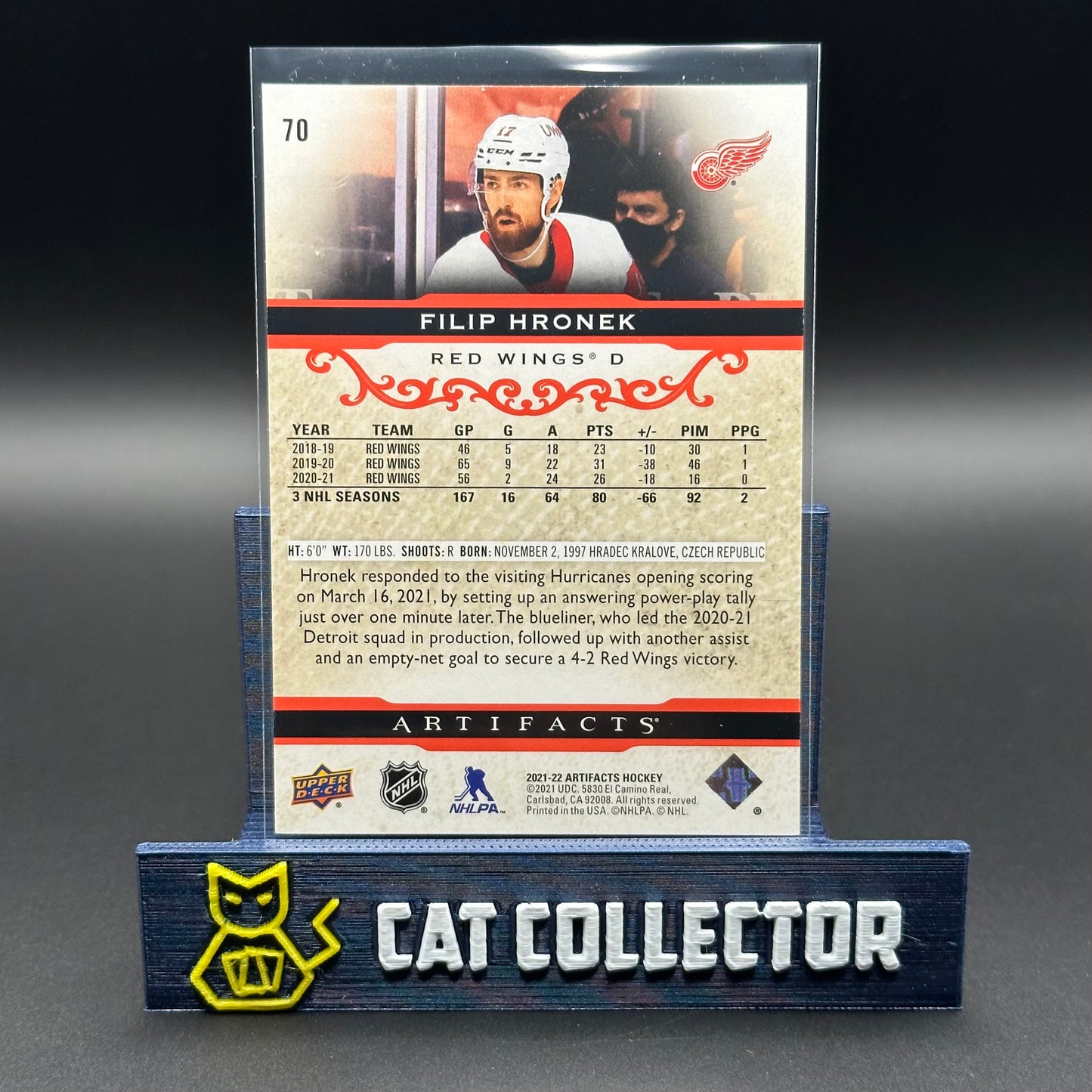 2021-22 UD Artifacts FILIP HRONEK #70 Ruby /499