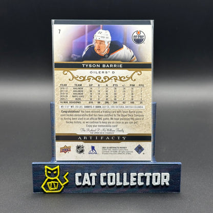 2021-22 UD Artifacts TYSON BARRIE #7 Material Gold Jersey /249