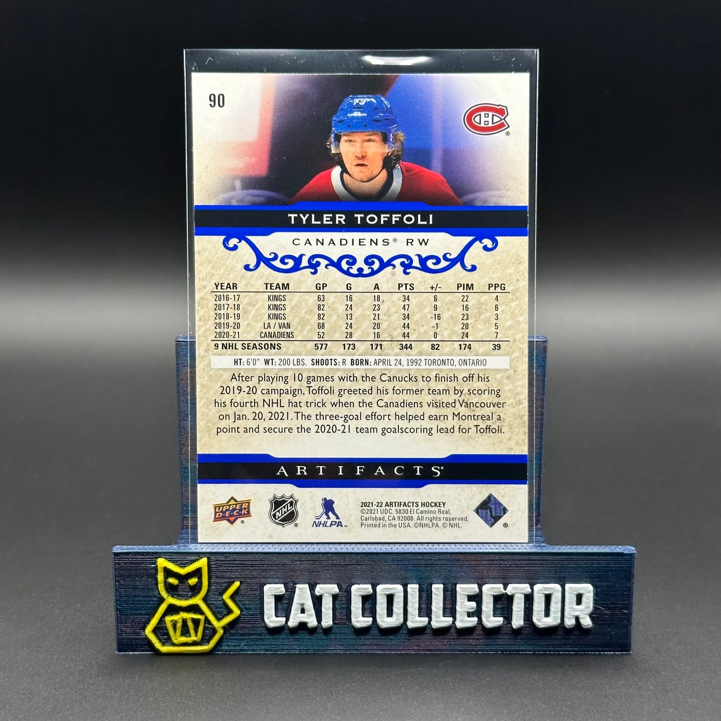 2021-22 UD Artifacts TYLER TOFFOLI #90 Royal Blue /199