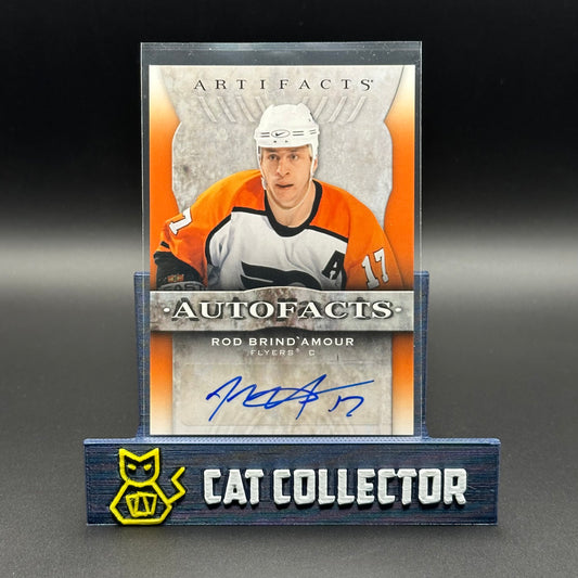 2021-22 UD Artifacts ROB BRIND'AMOUR #AF-RB Auto Facts (Group D 1:2,290)