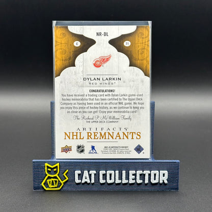 2021-22 UD Artifacts DYLAN LARKIN #NR-DL NHL Remnants Jersey