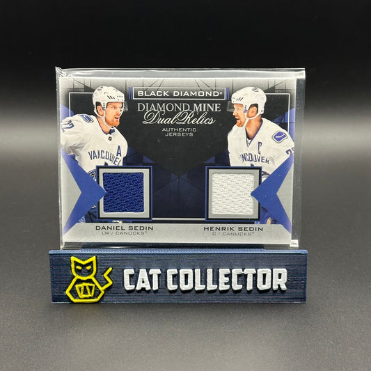 2021-22 UD Black Diamonds DANIEL SEDIN & HENRIK SEDIN #DMDR-SS Diamond Mine Dual Relics Jersey