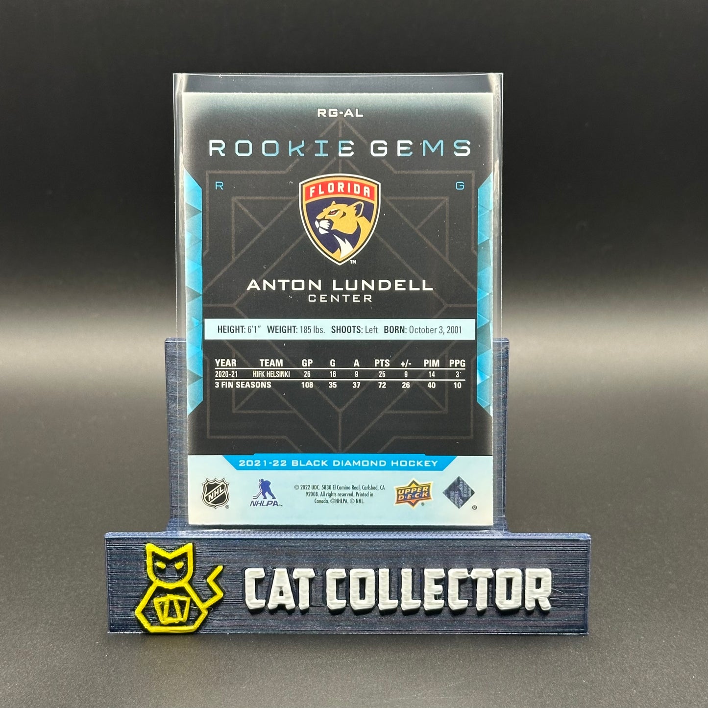 2021-22 UD Black Diamonds ANTON LUNDELL #RG-AL Rookie Gems /399