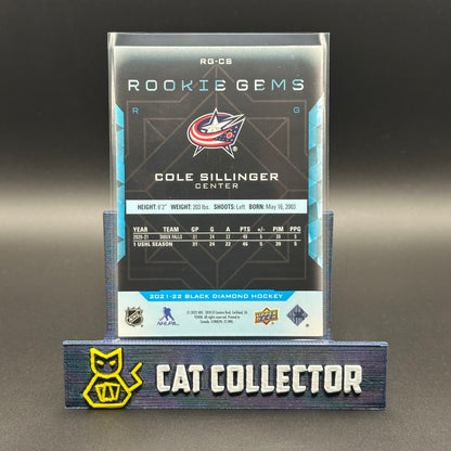 2021-22 UD Black Diamonds COLE SILLINGER #RG-CS Rookie Gems Spectrum /99