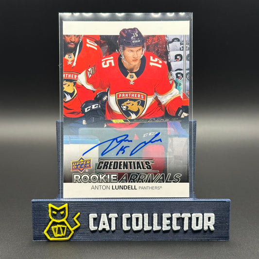 2021-22 UD Credentials ANTON LUNDELL #RA-11 Rookie Arrivals Auto RC