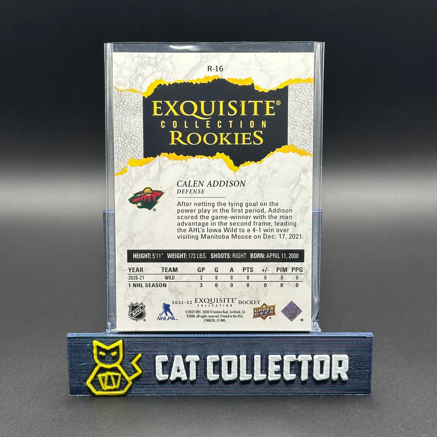 2021-22 UD Exquisite CALEN ADDISON #R-16 Rookie RC /299