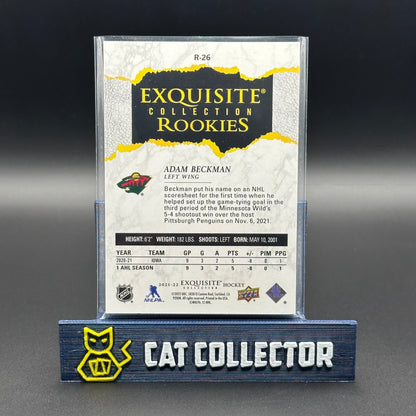 2021-22 UD Exquisite ADAM BECKMAN #R-26 Rookie RC Gold /99