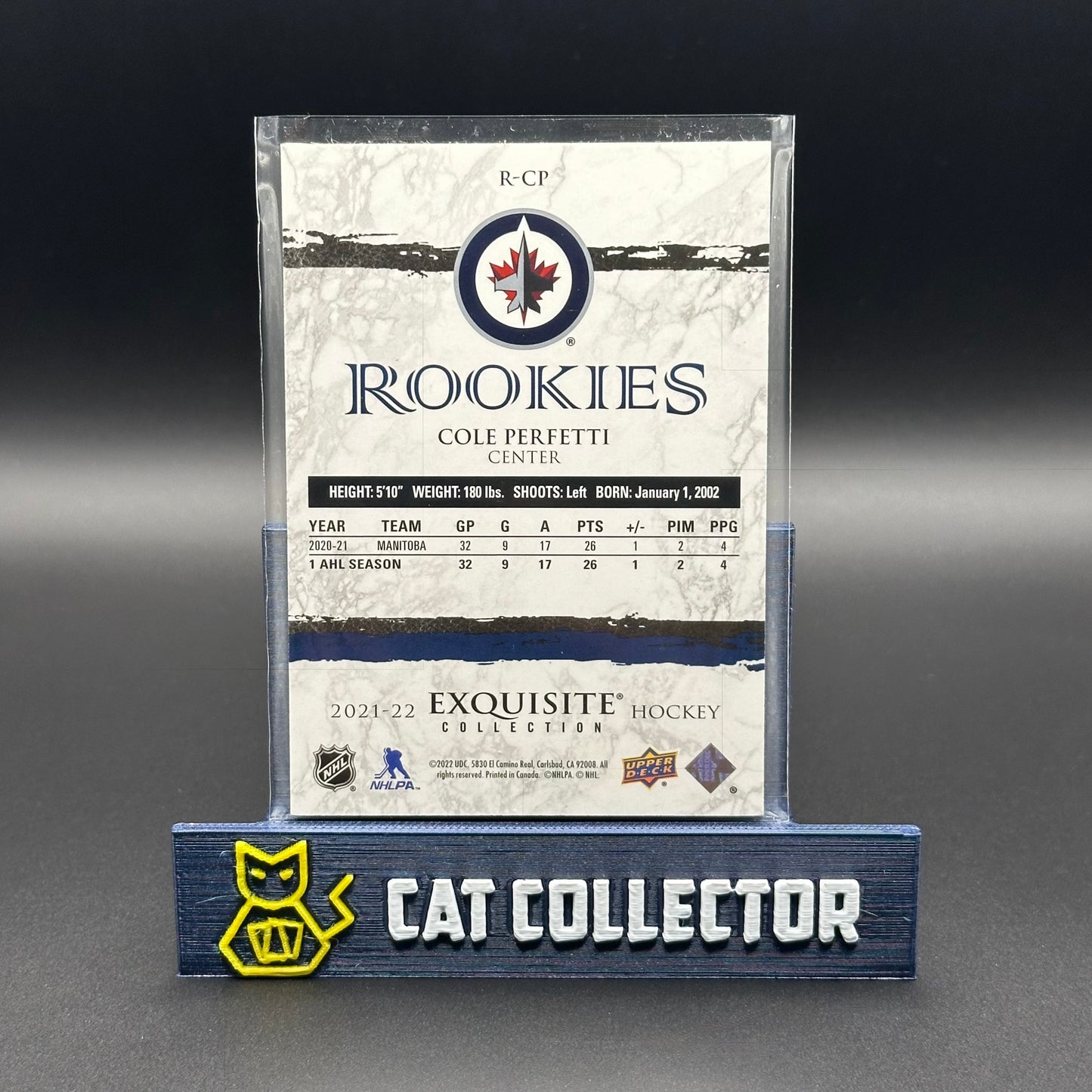 2021-22 UD Exquisite COLE PERFETTI #R-CP Rookie RC Gold 10/99