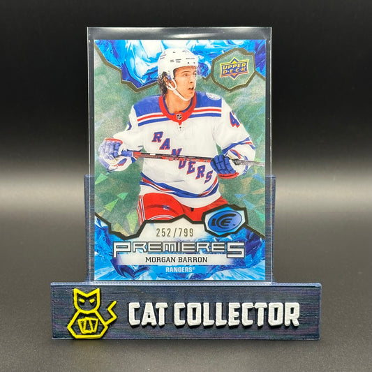 2021-22 UD Ice MORGAN BARRON #189 Premieres Green /799 Rookie RC