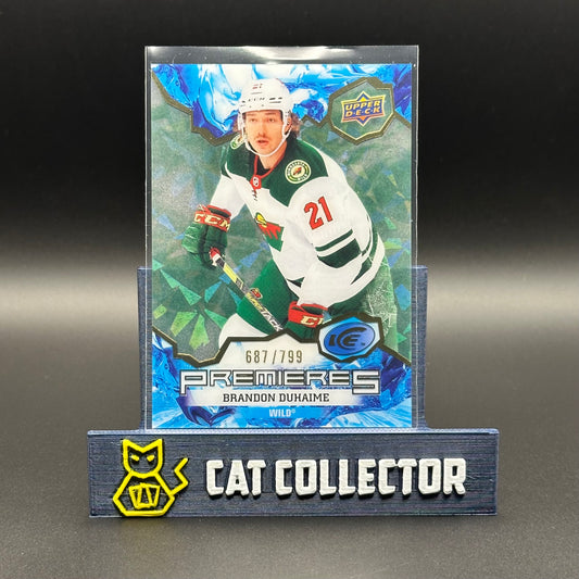 2021-22 UD Ice BRANDON DUHAIME #202 Premieres Green /799 Rookie RC