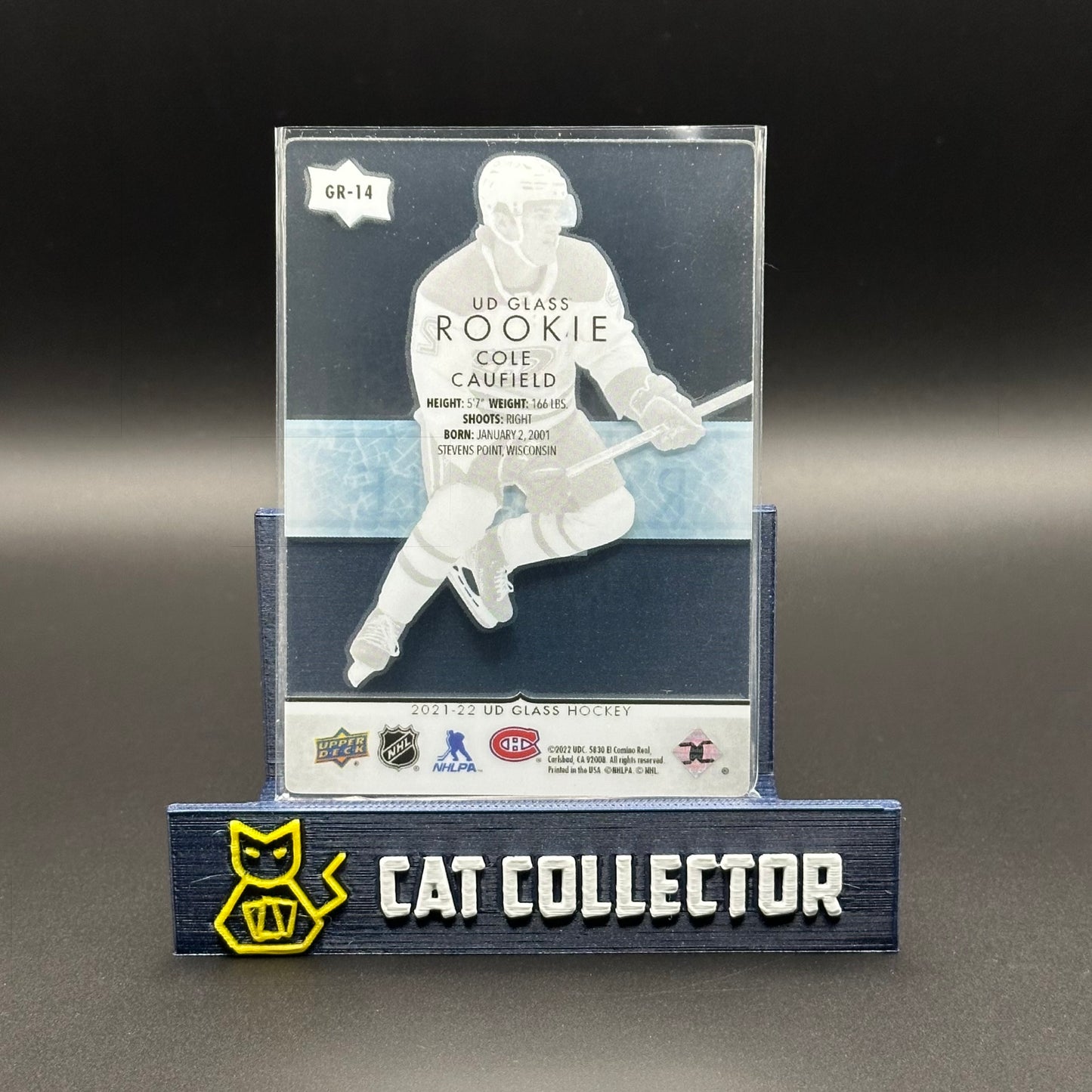 2021-22 UD Ovation COLE CAUFIELD #GR-14 UD Glass Rookie /349