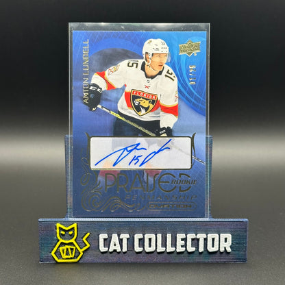 2021-22 UD Ovation ANTON LUNDELL #PRP-AL Praised Rookie Penmanship Gold Auto RC 1/25 First Print!
