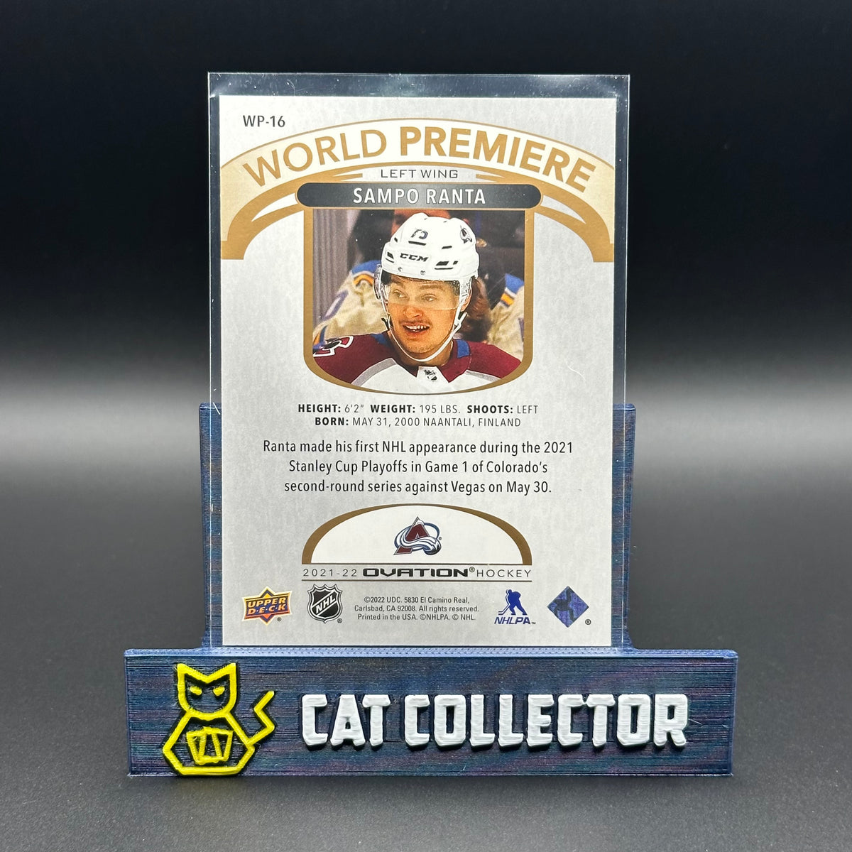 2021-22 UD Ovation SAMPO RANTA #WP-16 World Premiere Gold Rookie RC /299