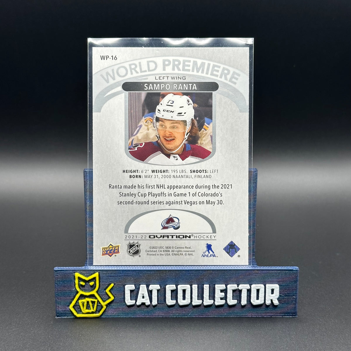 2021-22 UD Ovation SAMPO RANTA #WP-16 World Premiere Rookie RC