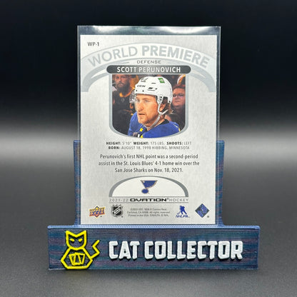 2021-22 UD Ovation SCOTT PERUNOVICH #WP-1 World Premiere Rookie RC