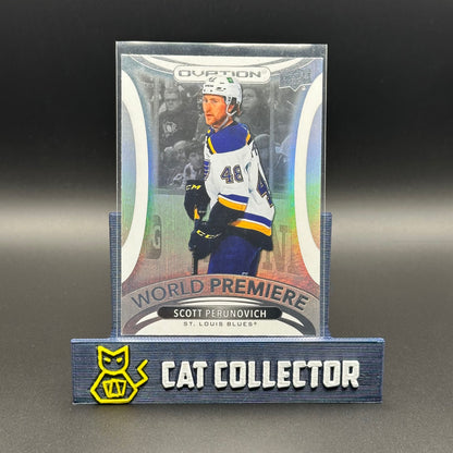 2021-22 UD Ovation SCOTT PERUNOVICH #WP-1 World Premiere Rookie RC