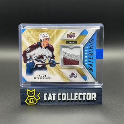 2021-22 UD Series 2 ALEX NEWHOOK #RM-AN Rookie Materials Patch /25