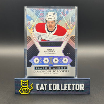 2021-22 UD Black Diamond COLE CAUFIELD #BDR-CC Diamond Relic Rookie Gems Quad 13/99
