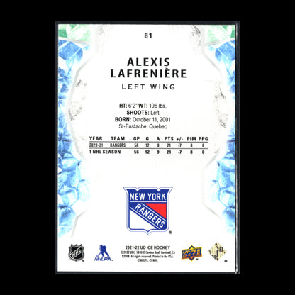 2021-22 Upper Deck Ice ALEXIS LAFRENIERE #81 Gold