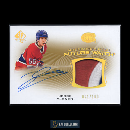 2021-22 Upper Deck SP Authentic JESSE YLONEN #FWAP-JY Autographed-Patch Future Watch RC /100 Auto