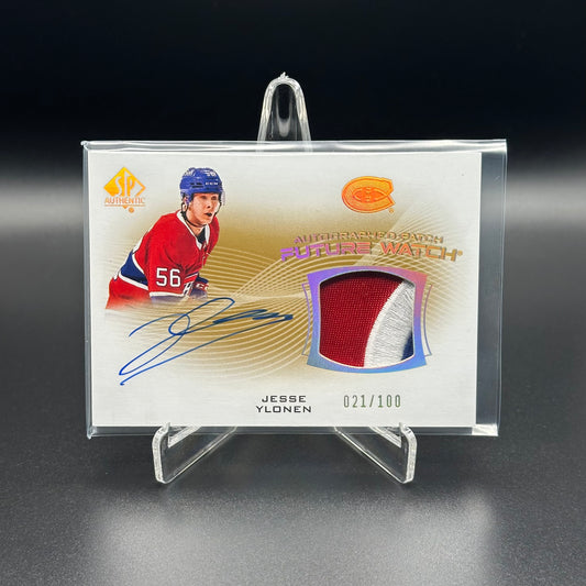 2021-22 Upper Deck SP Authentic JESSE YLONEN #FWAP-JY Autographed-Patch Future Watch RC /100 Auto