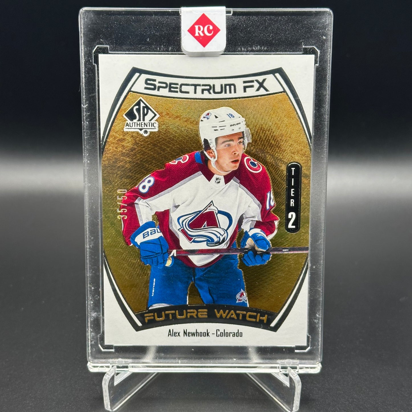 2021-22 UD SP Authentic ALEX NEWHOOK #S-88 Spectrum FX Future Watch Gold /50