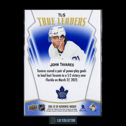 2021-22 Upper Deck SP Authentic JOHN TAVARES #TL-5 True Leaders Blue parallel