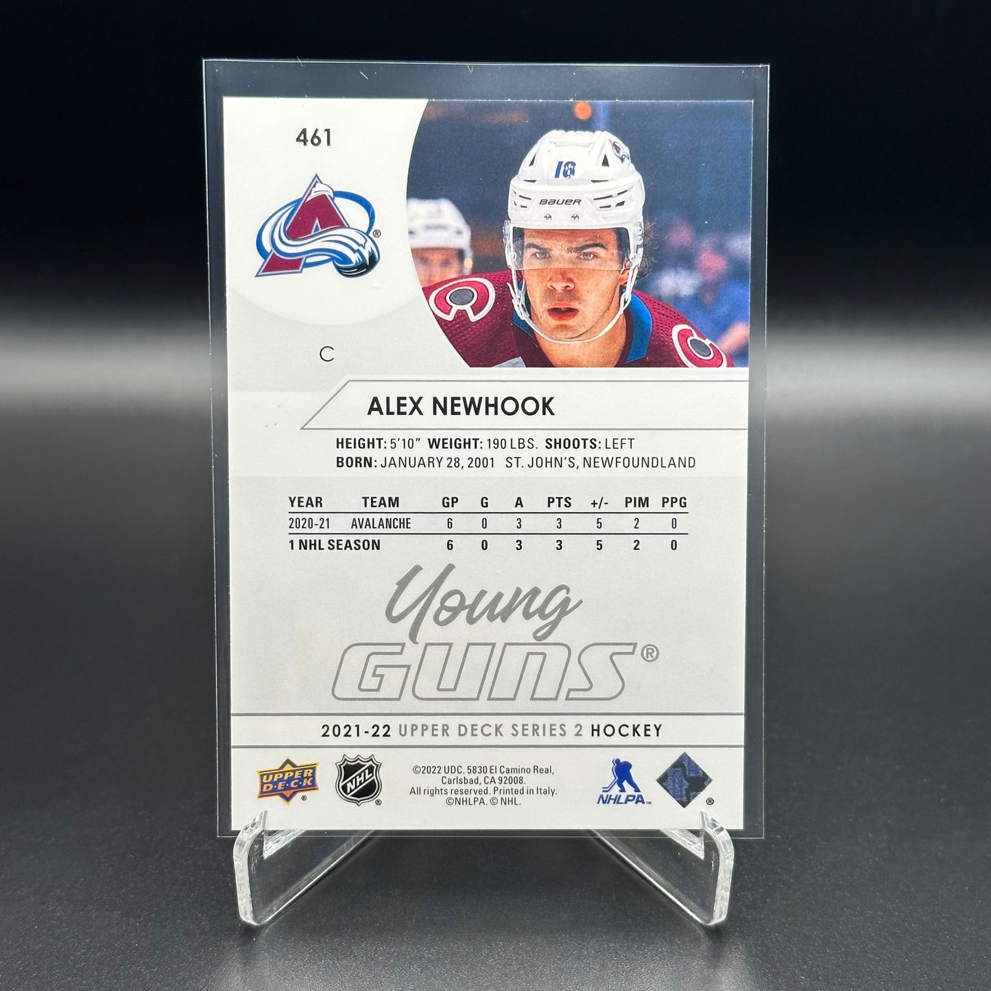 2021-22 Upper Deck Series 2 ALEX NEWHOOK #461 Young guns RC