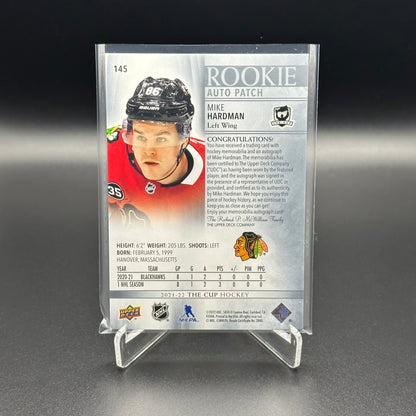 2021-22 Upper Deck The Cup MIKE HARDMAN #145 Rookie Auto Patch RC /249