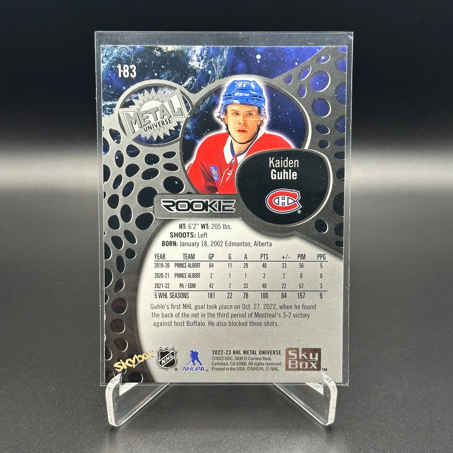 2022-23 SkyBox Metal Universe KAIDEN GUHLE #183 Rookie RC