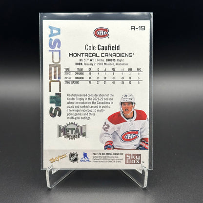 2022-23 SkyBox Metal Universe COLE CAUFIELD #A-19 Aspects