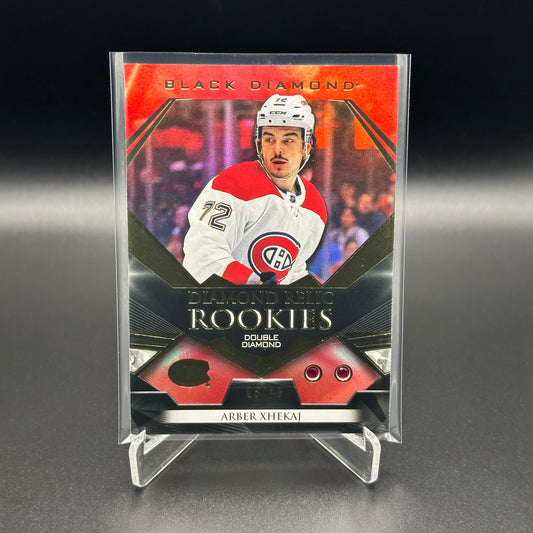 2022 Upper Deck Black Diamond ARBER XHEKAJ #BDR-AX Diamond Relic Rookies Ruby RC /49