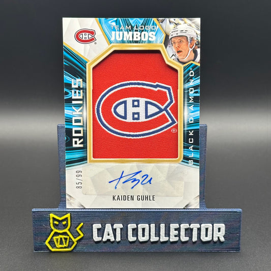 2022-23 UD Black Diamond KAIDEN GUHLE #RTL-KG Rookie Team Logo Jumbos RC Full Logo /49 Auto