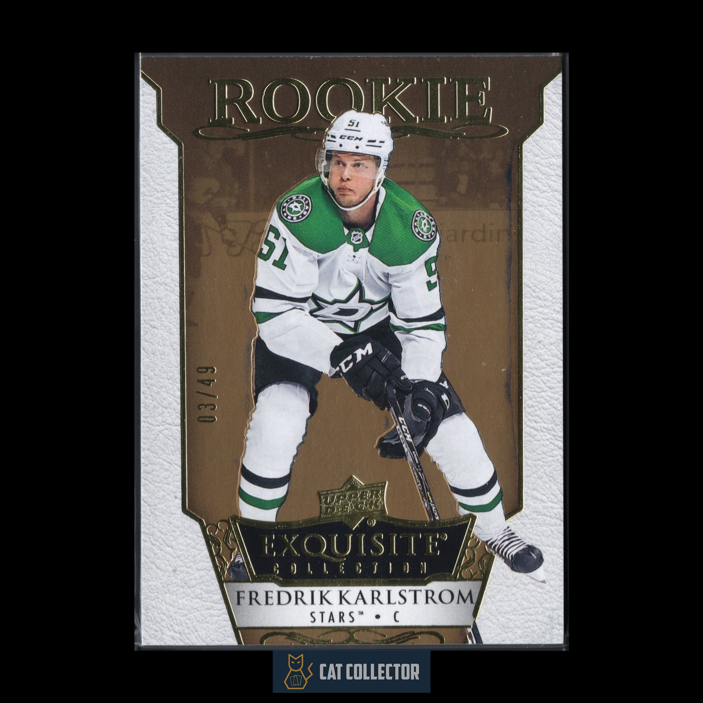 2022-23 Upper Deck Exquisite Collection FREDRIK KARLSTROM #R-5 Rookie Gold Spectrum RC /49