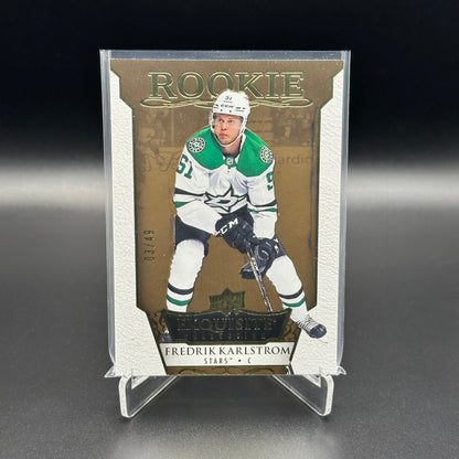 2022-23 Upper Deck Exquisite Collection FREDRIK KARLSTROM #R-5 Rookie Gold Spectrum RC /49