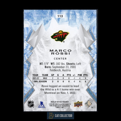 2022-23 Upper Deck Ice MARCO ROSSI #113 Rookie RC