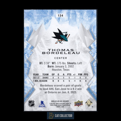 2022-23 Upper Deck Ice THOMAS BORDELEAU #134 Green RC
