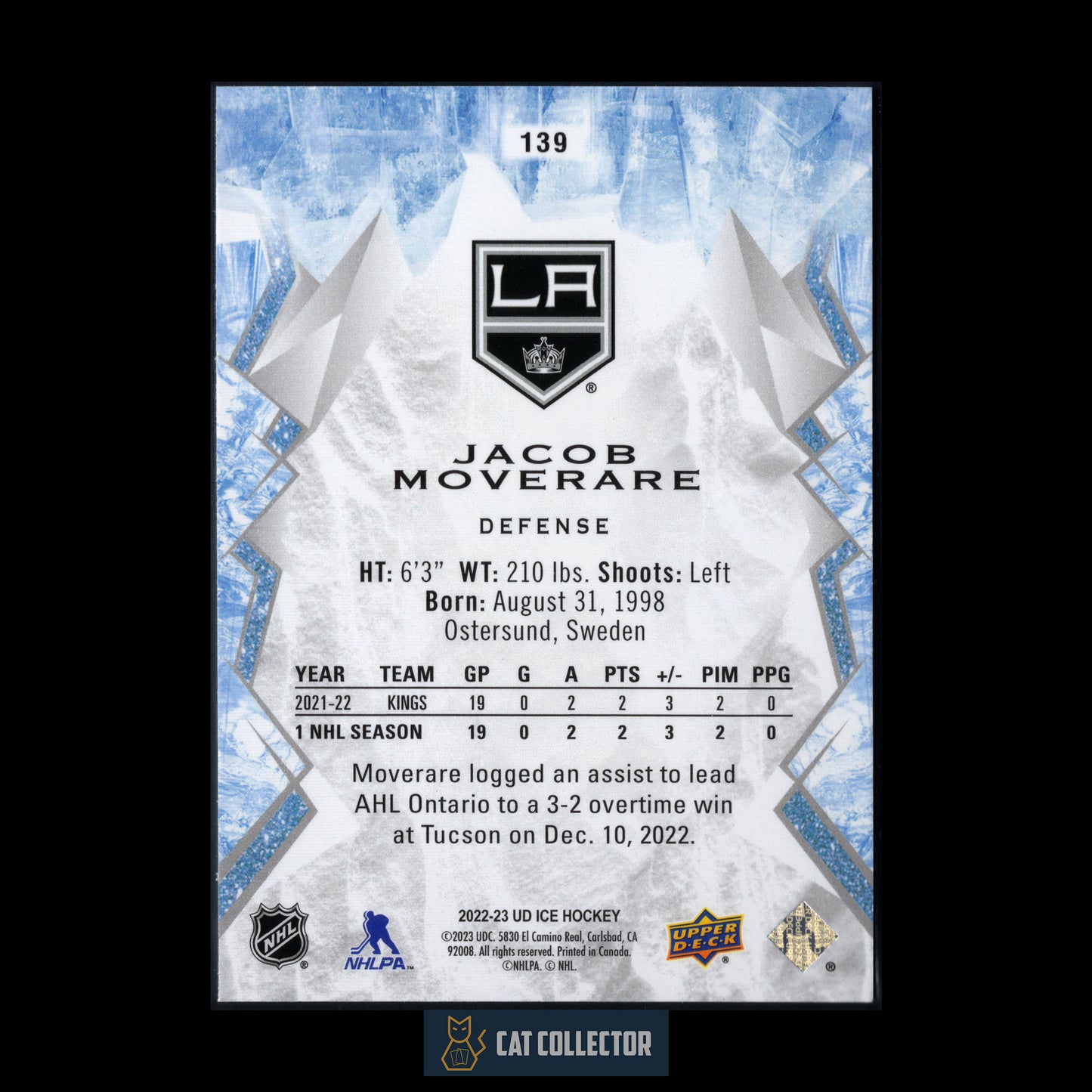 2022-23 Upper Deck Ice JACOB MOVERARE #139 Rookie RC