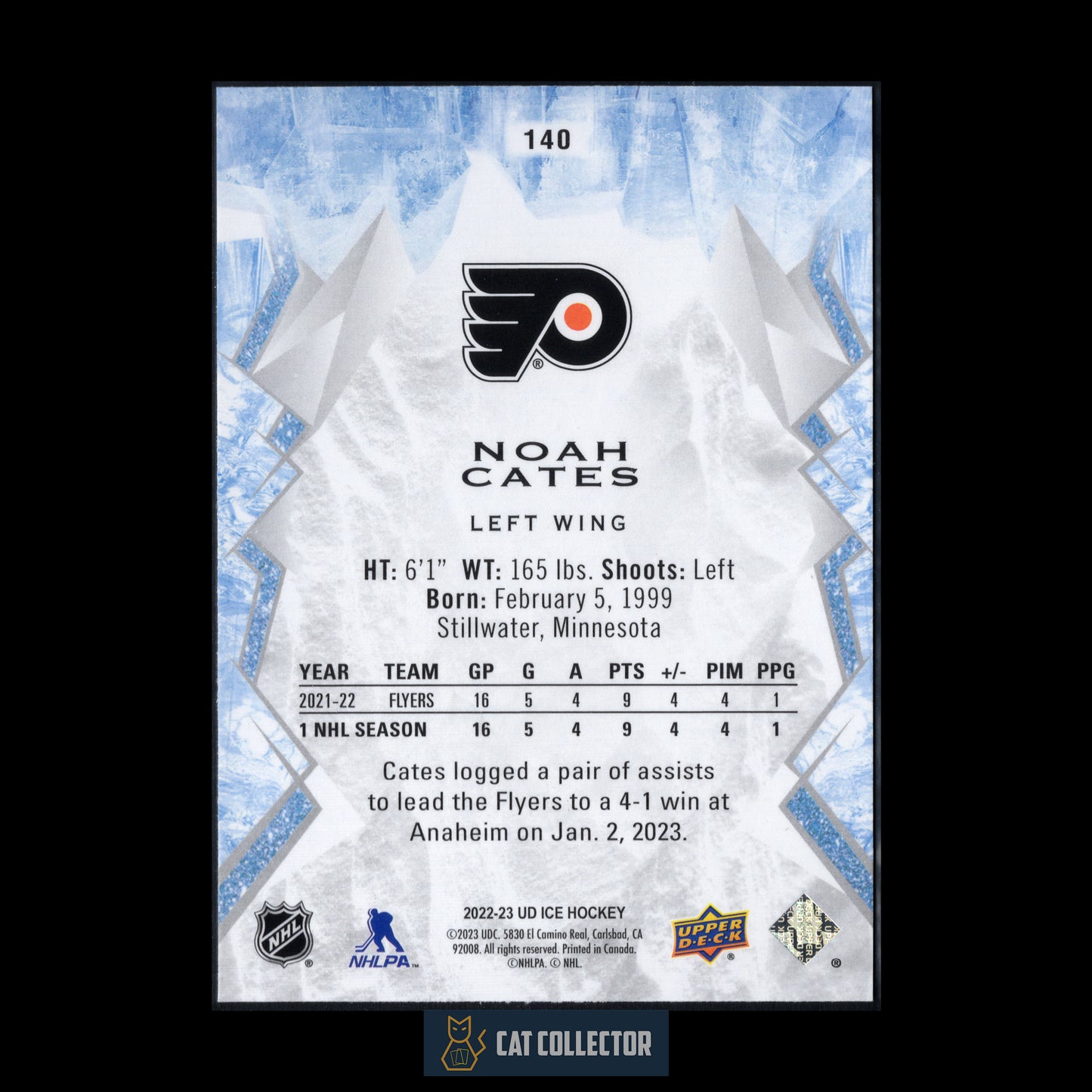 2022-23 Upper Deck Ice NOAH CATES #140 Green RC