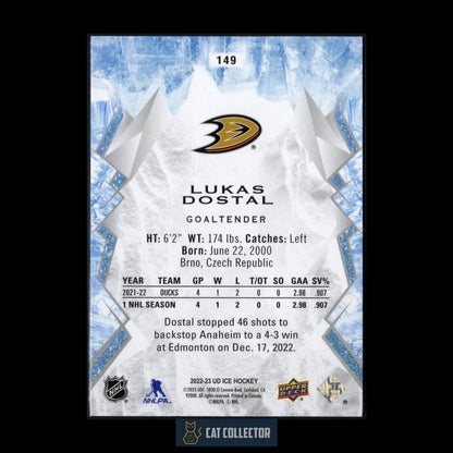 2022-23 Upper Deck Ice LUKAS DOSTAL #149 Rookie RC