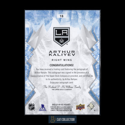 2022-23 Upper Deck Ice ARTHUR KALIYEV #16 White Snowflake Auto