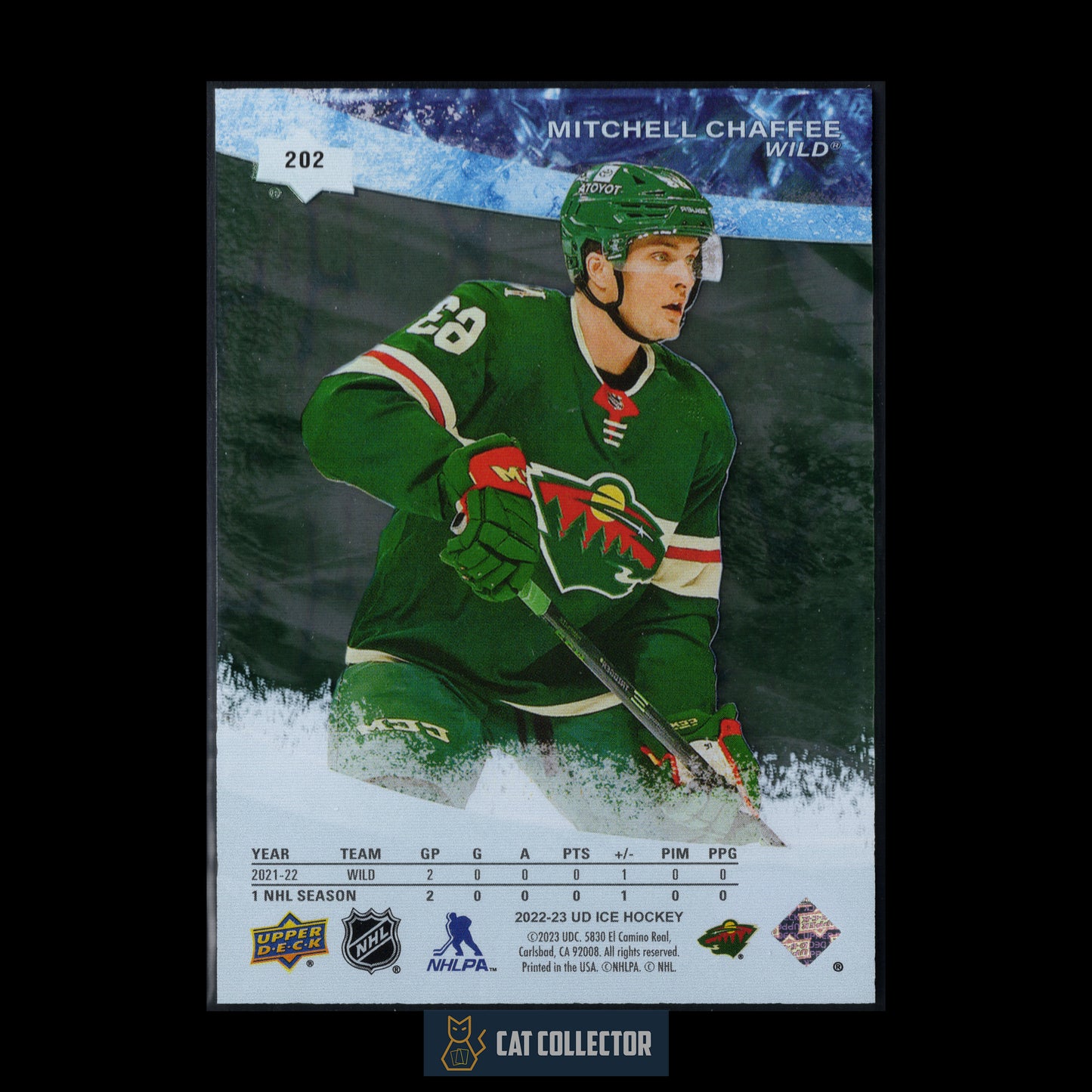 2022-23 Upper Deck Ice MITCHELL CHAFFEE #202 Ice Premieres Green Parallel RC /599