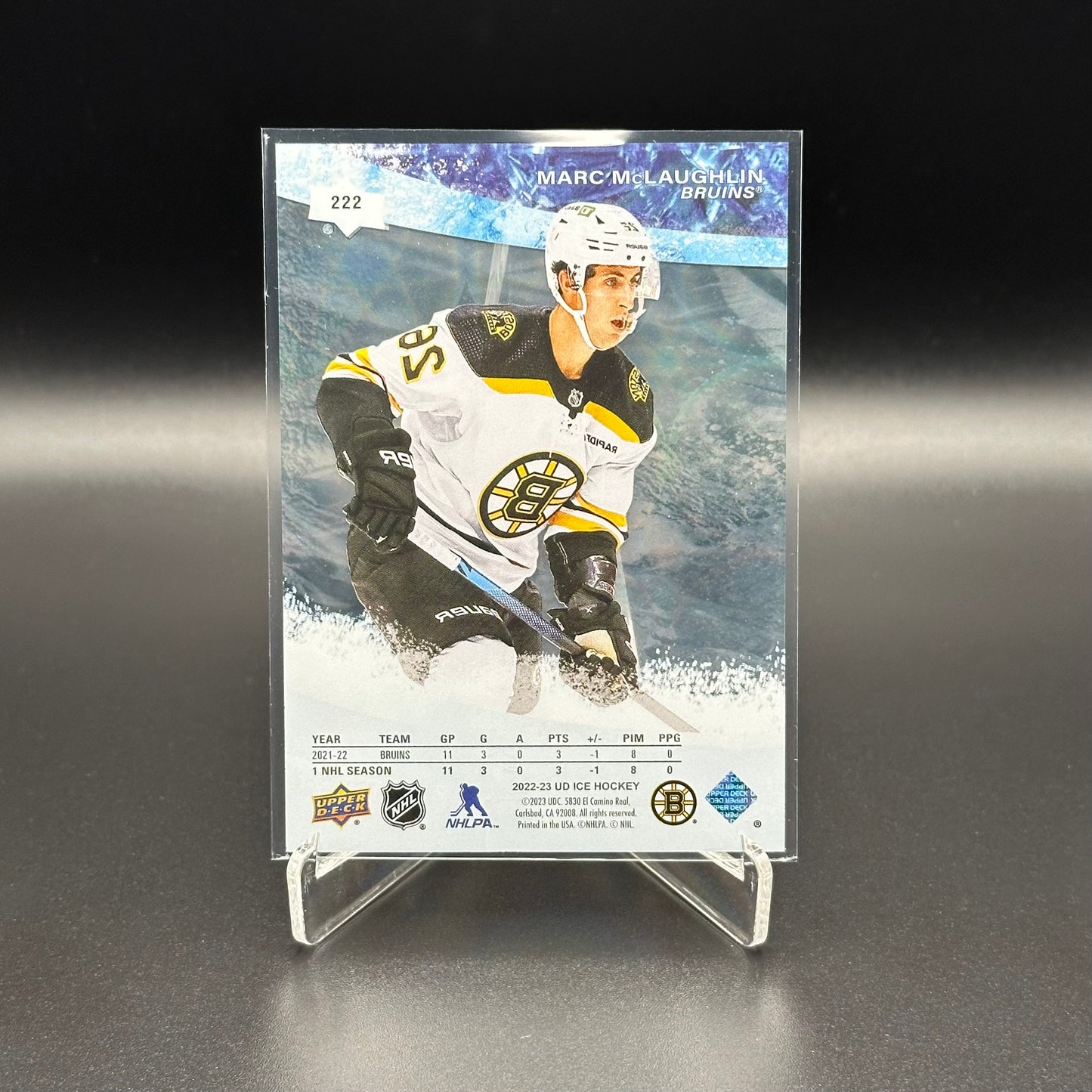 2022-23 UD Ice MARC MCLAUGHLIN #222 Ice Premieres RC /499