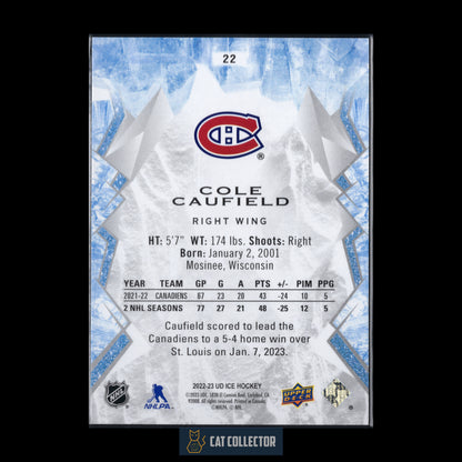 2022-23 Upper Deck Ice COLE CAUFIELD #22 Green