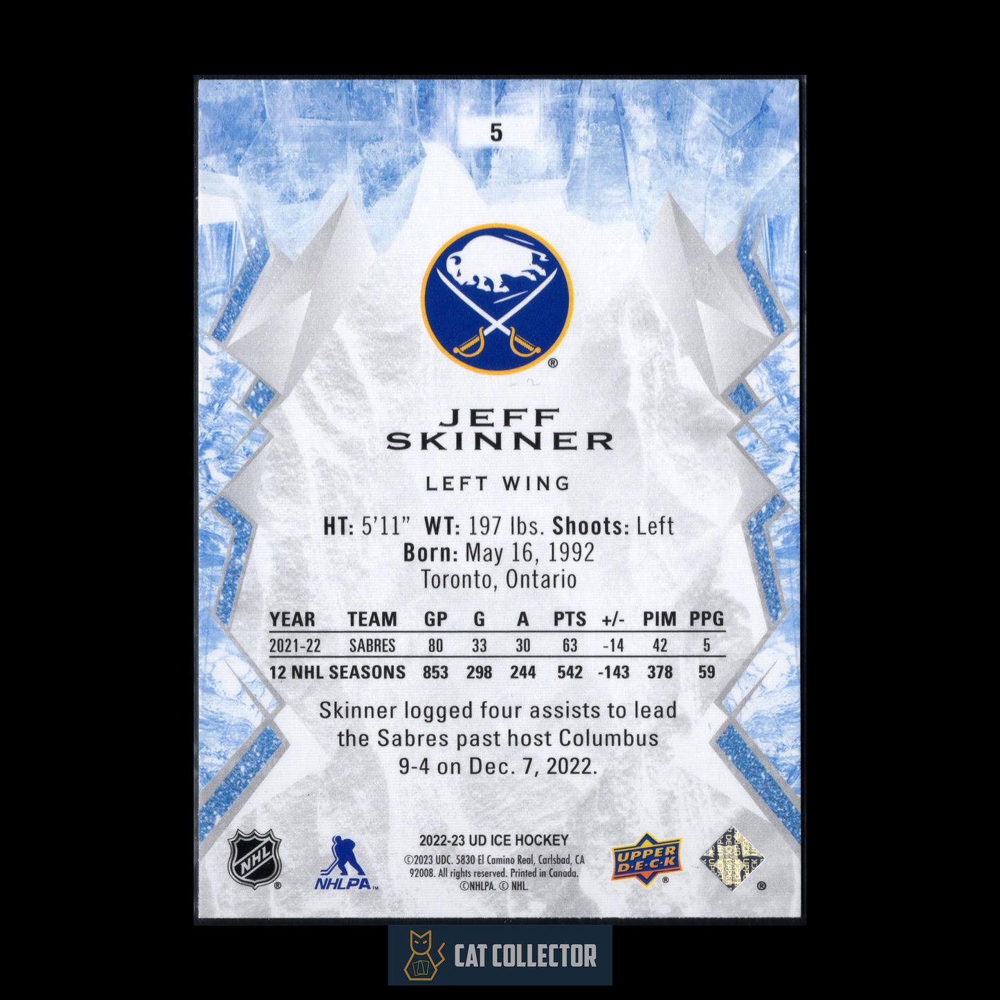 2022-23 Upper Deck Ice JEFF SKINNER #5 Green