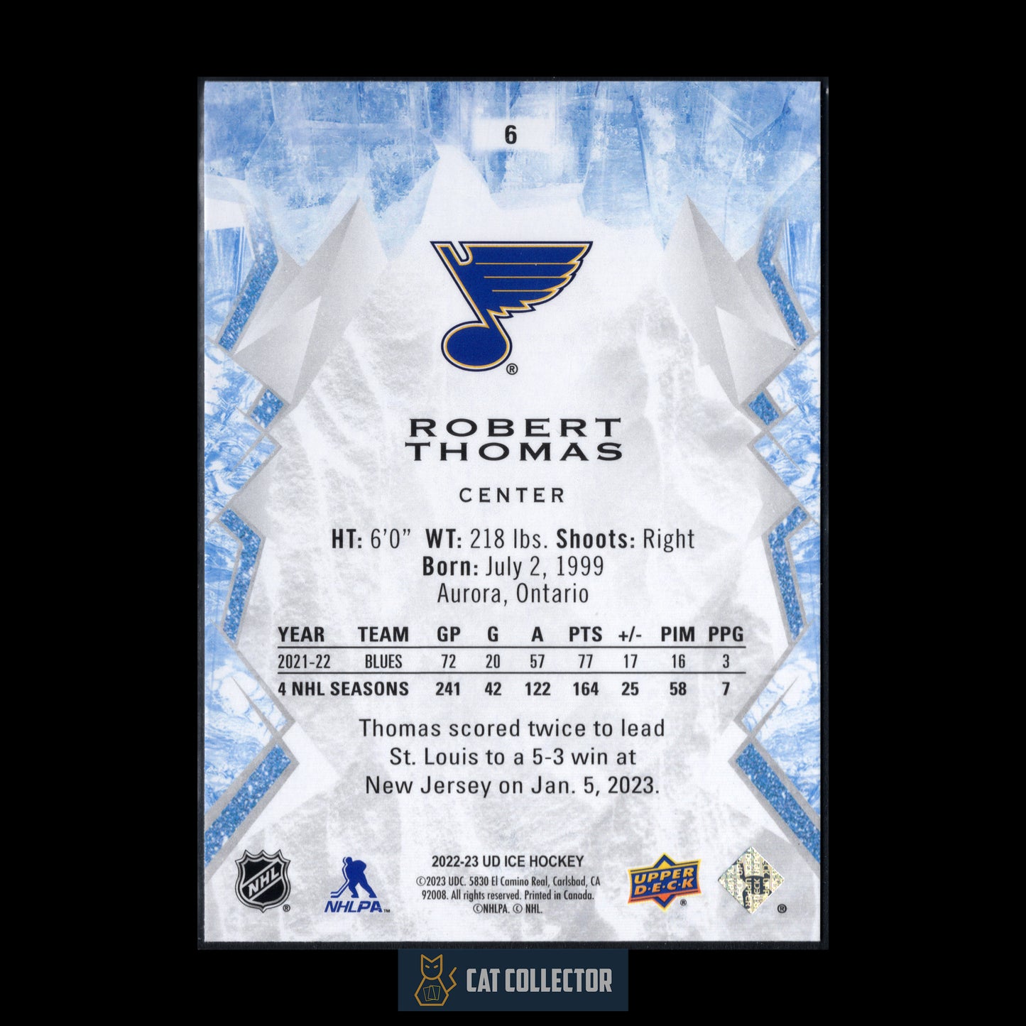 2022-23 Upper Deck Ice ROBERT THOMAS #6 Green